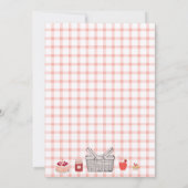 イチゴをテーマにした最初の誕生日パーティーの招待状 招待状 (裏面)