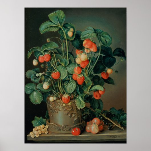 イチゴを使った静物生活 ポスター (正面)