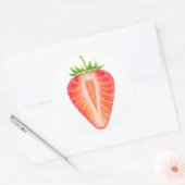 イチゴを切る ラウンドシール (封筒)