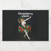 イチゴを持った女性アールヌーボー リキュールボトルラベル (シングルラベル)