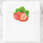 イチゴを葉で切る ラウンドシール (バッグ)
