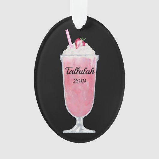 イチゴアイスクリームソーダパーソナライズされたー オーナメント (正面)