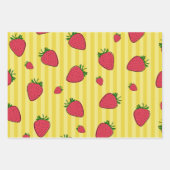 イチゴイラストレーション ラッピングペーパーシート (正面)