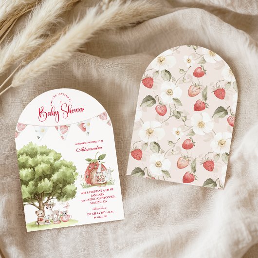 イチゴウッドランド赤ちゃんシャワー 招待状
