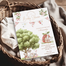 イチゴウッドランド赤ちゃんシャワー 箔招待状