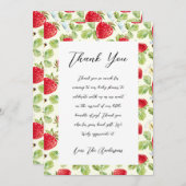 イチゴエレガントベビーシャワーサンキューカード サンキューカード (正面/裏面)