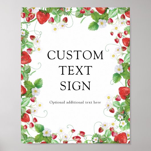 イチゴカスタム文字ブライダルシャワー ポスター (正面)