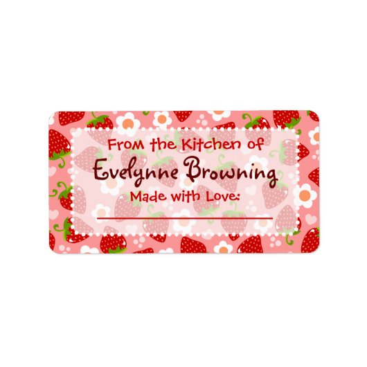 イチゴカスタム缶詰/瓶ラベル ラベル (正面)