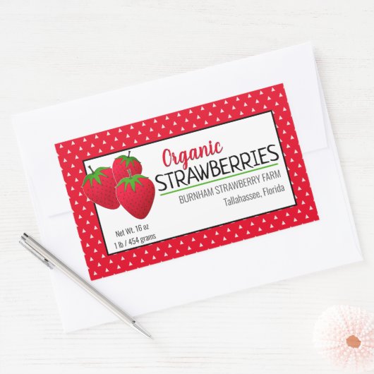 イチゴカスタム食品包装の作成 長方形シール (封筒)