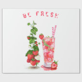 イチゴカッコいいドリンク果実包み紙 ラッピングペーパー (フラット)