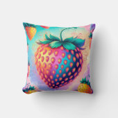 イチゴカラフル クッション (正面)