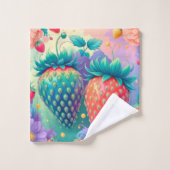 イチゴカラフル バスタオルセット (ウォッシュタオル)