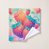 イチゴカラフル バスタオルセット (ウォッシュタオル)