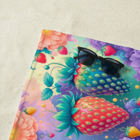 イチゴカラフル ビーチタオル (インサイチュ)