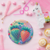 イチゴカラフル ペーパープレート (パーティー)