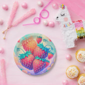 イチゴカラフル ペーパープレート (パーティー)