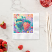 イチゴカラフル 縁ありカクテルナプキン (インサイチュ)