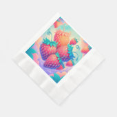 イチゴカラフル 縁ありランチョンナプキン (角)