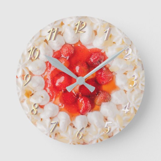 イチゴショートケーキデザート ラウンド壁時計 (正面)