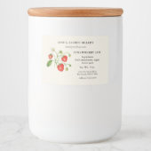 イチゴジャムラベル（成分表付き） フードラベル (正面)