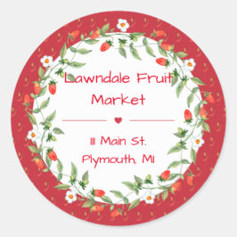 イチゴジャム缶詰ラベル ラウンドシール