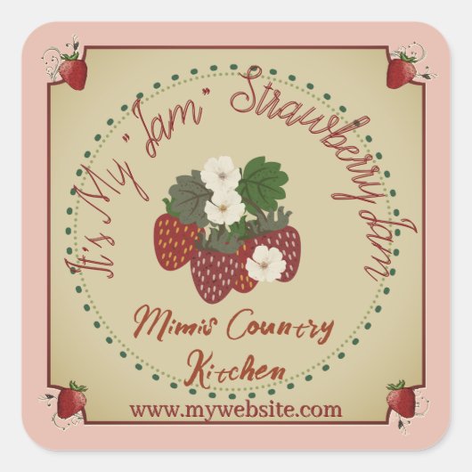 イチゴジャム スクエアシール (正面)