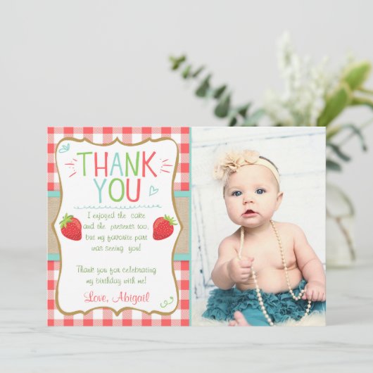 イチゴスイートサマー誕生日サンキューカード サンキューカード (スタンド正面)