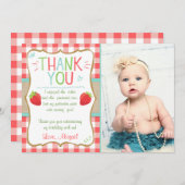 イチゴスイートサマー誕生日サンキューカード サンキューカード (正面/裏面)