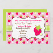 イチゴスイートベリーバースデーパーティ招待状 招待状 (正面/裏面)