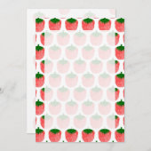 イチゴスケッチ模様 招待状 (正面/裏面)