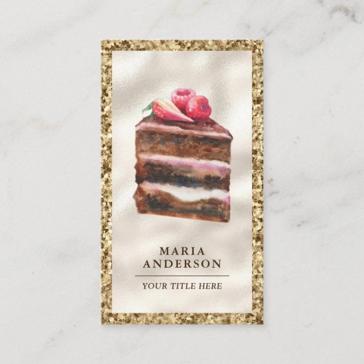 イチゴチョコレートケーキスライスペストリーシェフベーカリー 名刺 (正面)
