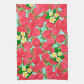 イチゴティール(緑がかった色) キッチンタオル (縦)
