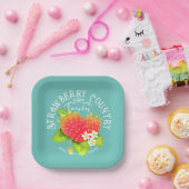 イチゴティール（緑がかった色）デザイン。 ペーパープレート (パーティー)