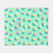 イチゴティール（緑がかった色） フリースブランケット (正面(横))