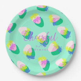 イチゴティール（緑がかった色） ペーパープレート