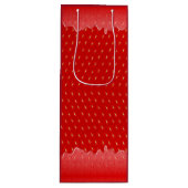 イチゴテクスチャードバックグラウンド液状フルーツジャム  ワインギフトバッグ (正面)