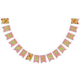 イチゴテーマハッピーバースデー バンティングフラッグ