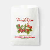 イチゴテーマベビーシャワーありがとう フェイバーバッグ (正面)