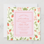 イチゴテーマベビーシャワースクエア 招待状 (正面)