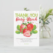 イチゴテーマ誕生日 サンキューカード (スタンド正面)