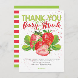 イチゴテーマ誕生日 サンキューカード