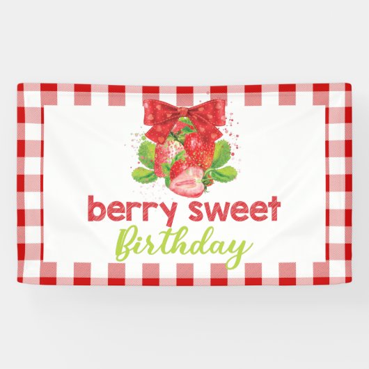 イチゴテーマ誕生日 横断幕 (横)