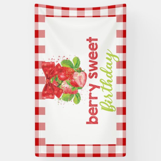 イチゴテーマ誕生日 横断幕