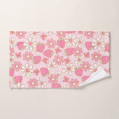 イチゴデイジー模様 バスタオルセット (ハンドタオル)