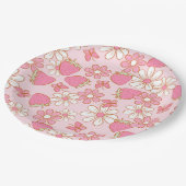 イチゴデイジー模様 ペーパープレート (アングル)