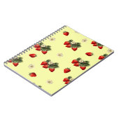 イチゴデザインオンイエローシンプルノートブモダンック ノートブック (左側)