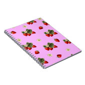 イチゴデザインオンピンクシンプルのモダンノート ノートブック (右側)