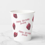 イチゴハッピーバースデー紙カップ 紙コップ (正面)