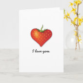 イチゴハート カード (黄色い花)