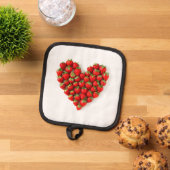 イチゴハート 鍋敷き (トップダウン)